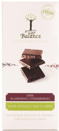 Balance Chocolade Stevia Tablet Puur Bosbessen & Aardbeien