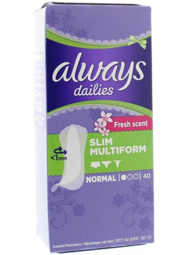 Always Dailies Slim Multiform Inlegkruisjes Normal 40 pieces
