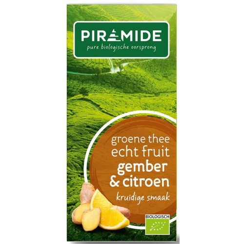 Piramide Groene Thee Gember Citroen Biologisch 20 Tüte