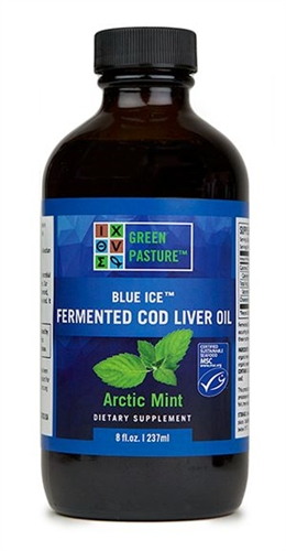 Green Pasture Blue Ice Fermented Cod Liver Oil Arctic Mint 237 Ml
