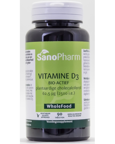 90 tabletten SanoPharm Vitamine D3 62,5 mcg