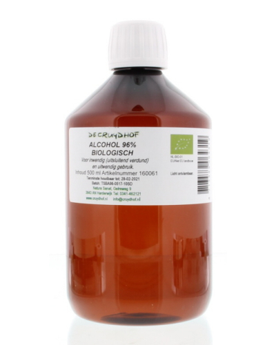 De Cruydhof Alcohol 96% Biologisch 500 Ml