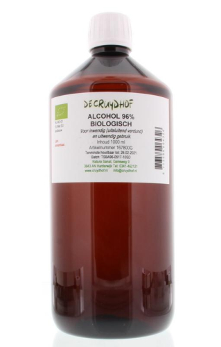 De Cruydhof Alcohol 96% Biologisch 1000 Ml