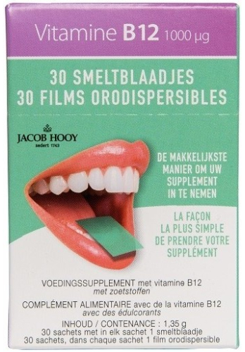 Jacob Hooy Vitamine B12 1000 mcg Smeltblaadjes