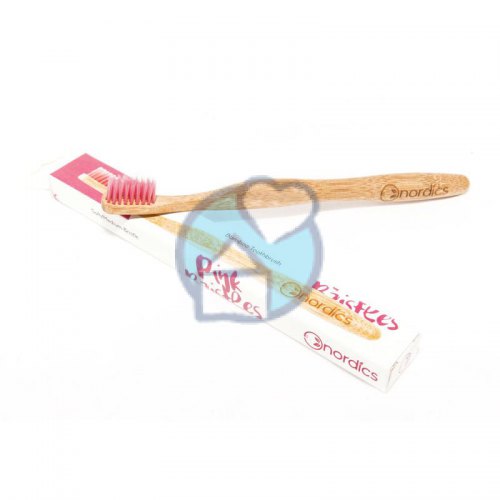 Nordics Oral Care Tandenborstel Bamboe Roze 1 Stücke