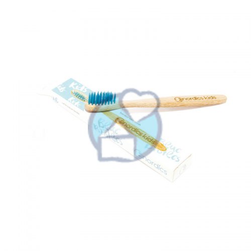 1 stuks Nordics Oral Care Tandenborstel Bamboe Kids Blauw