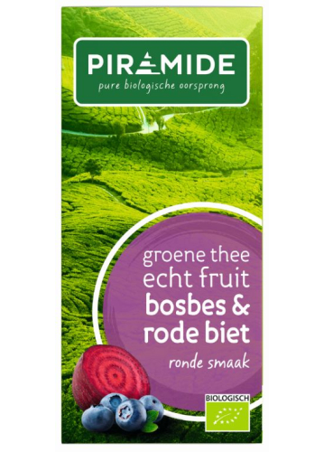 Piramide Groene Thee Echt Fruit Bosbes & Rode Biet Biologisch