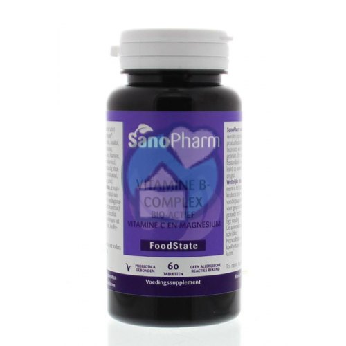 60 tabletten SanoPharm Vitamine B-Complex + Vitamine C en Magnesium