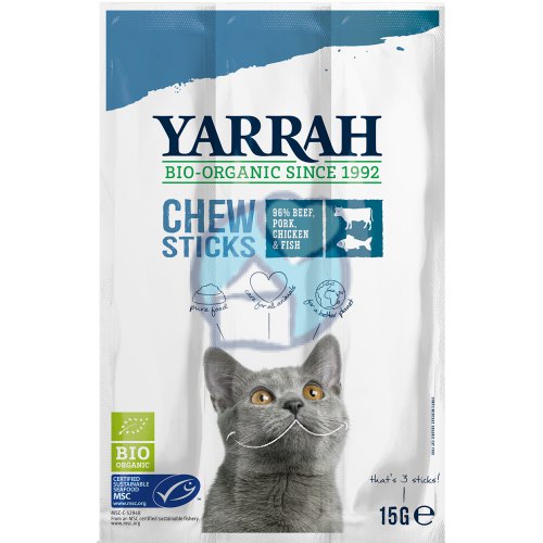 3 sticks Yarrah Kauwstaafjes voor Katten Biologisch