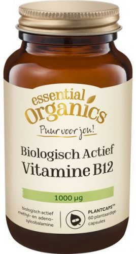 60 capsules Essential Organics Puur Biologisch Actief Vitamine B12 1000 mcg