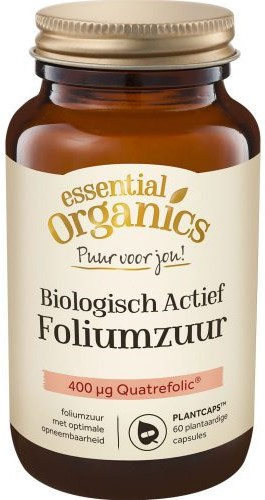 60 capsules Essential Organics Puur Biologisch Actief Foliumzuur 400 mcg