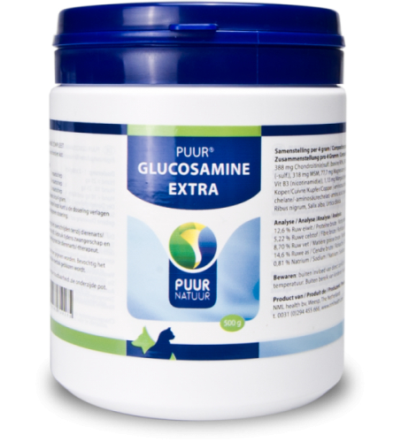 500 Gramm Puur Natuur Puur Glucosamine Extra / Glucosamine Compleet Hond & Kat