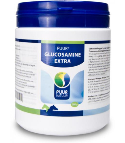 500 gram Puur Natuur Puur Glucosamine Extra / Glucosamine Compleet Paard & Pony