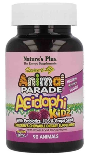 Natures Plus Animal Parade Acidophi Kidz 90 Kautabletten