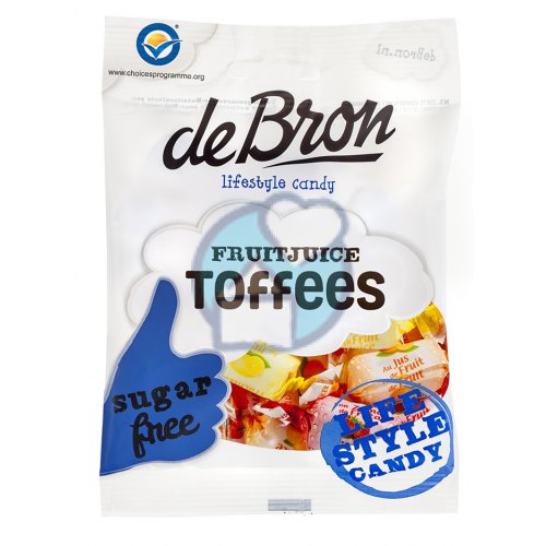 De Bron Fruitjuice Toffees Sugar Free