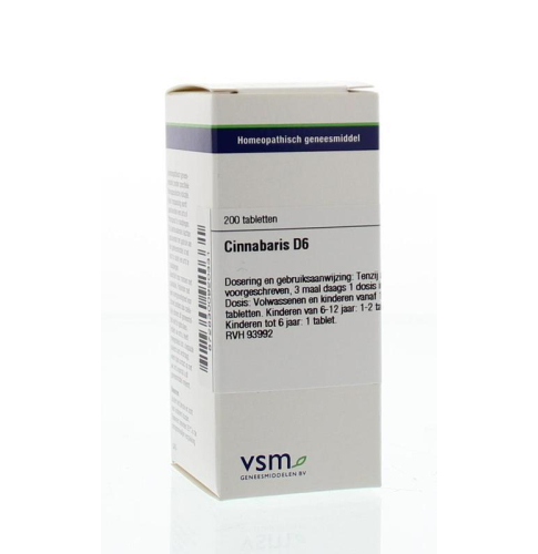 VSM Enkelvoudige Homeopathie Cinnabaris D6