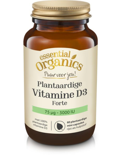 60 capsules Essential Organics Puur Plantaardige Vitamine D3 Forte 75 mcg