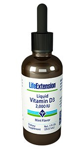 Life Extension Vitamin D3 Liquid 2000 IU Natural Mint Flavor 29.57 Ml