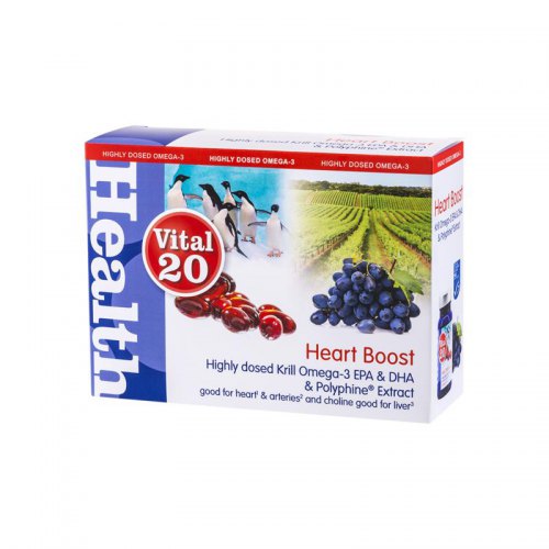 Vital20 Heart Boost Krill Olie & Polyphine 90 + 90 Kapseln