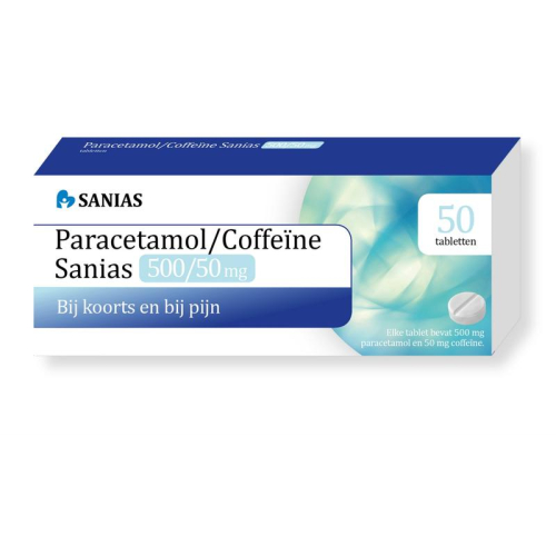 50 tabletten Sanias Paracetamol 500 mg / Coffeine 50 mg