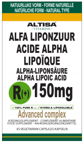 45 capsules Altisa Alfa Liponzuur (R+) 150 mg