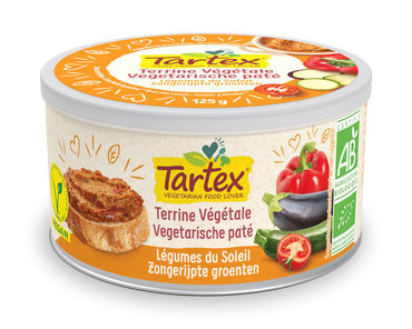 Tartex Vegetarische Paté Zongerijpte Groenten Biologisch 125 gram