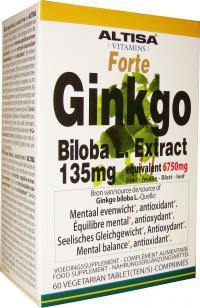60 tabletten Altisa Ginkgo Biloba L. Extract Forte 135 mg