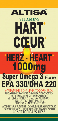 90 softgels Altisa Hart 1000mg Super Omega 3 Forte