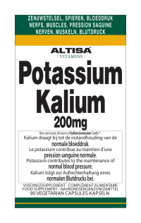 90 capsules Altisa Potassium Kalium 200 mg