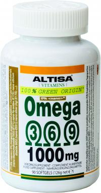 90 softgels Altisa Omega 3-6-9 1000 mg Plantaardig