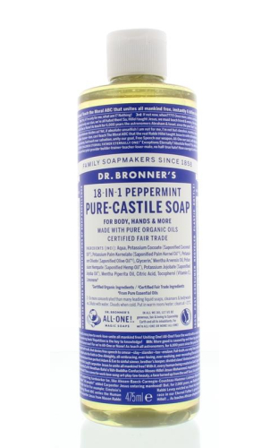 Dr. Bronner's Pure-Castile Soap 18-in-1 Peppermint 475 Ml