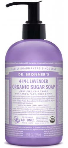 Dr. Bronner's Organic Sugar Soap 4-in-1 Lavender 355 Ml