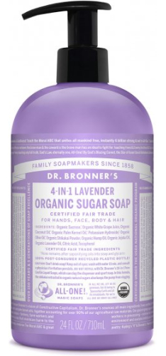 Dr. Bronner's Organic Sugar Soap 4-in-1 Lavender 710 ml