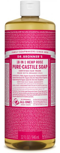 Dr. Bronner's Pure-Castile Soap 18-in-1 Rose 945 Ml