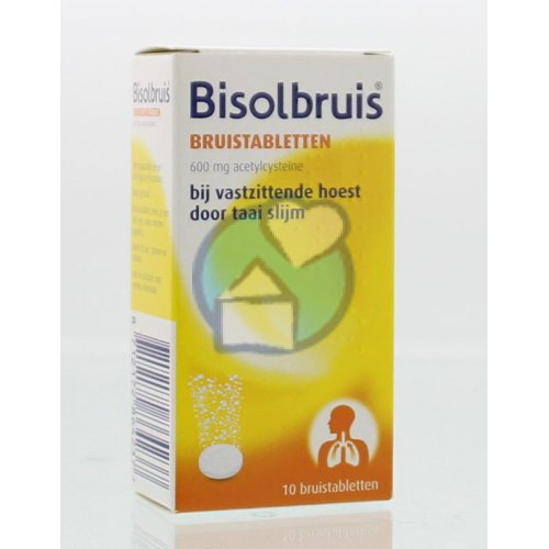 Bisolbruis Bisolbruis Bruistabletten Acetylcysteïne 600 mg 10 Brausetabletten