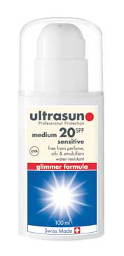 150 Ml Ultrasun Protection 20 Glimmer Formula