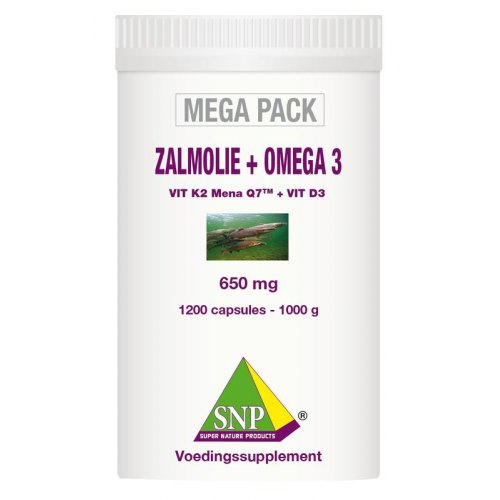1200 capsules SNP Zalmolie + Omega 3 + Vitamine D3 en K2 Mega Pack
