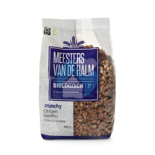 Meesters van de Halm Crunchy Citroen-Gember Biologisch 450 Gramm