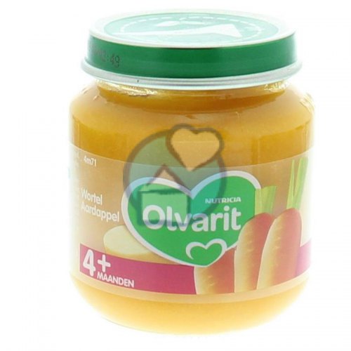 Olvarit Wortel en Aardappel 4+M 125 Gramm