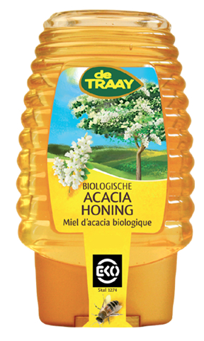 De Traay Acacia Honing Knijpfles Biologisch 250 Gramm