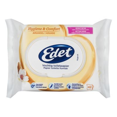 Edet Vochtig Toiletpapier Hygiene & Comfort Amandel 42 Stücke