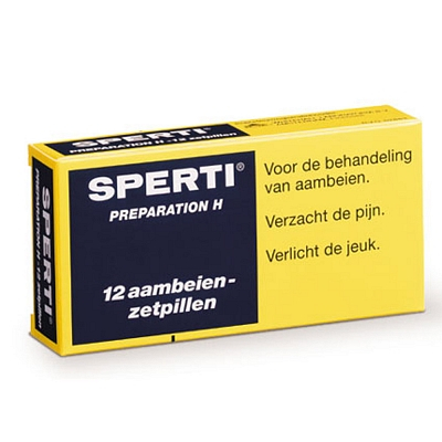 12 zetpillen Sperti Aambeienzetpillen