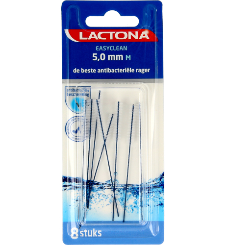 Lactona Easyclean 5,0 mm M Antibacteriële Ragers 8 pieces