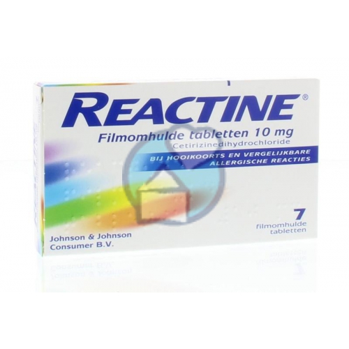 Reactine Filmomhulde Tabletten Cetirizine HCl 10 mg 7 tabletten