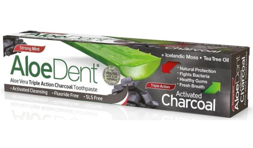 AloeDent Aloe Vera Triple Action Charcoal Toothpaste Fluoride Free