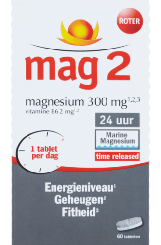 60 tabletten Roter Mag 2 Magnesium 300 mg 24 Uur