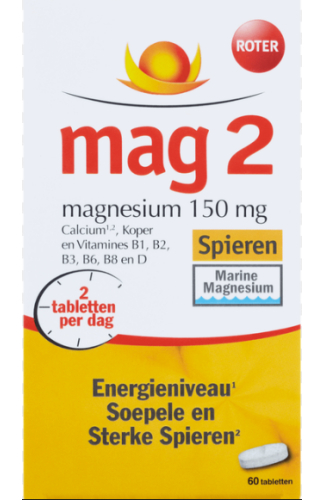 60 tabletten Roter Mag 2 Magnesium 300 mg Spieren