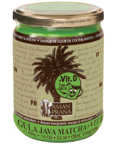 400 gram Aman Prana Gula Java Matcha + Vitamine D Kokosbloesemsuiker