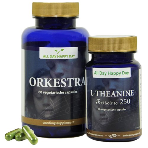 2 x 60 capsules All Day Happy Day Orkestra & L-Theanine Fortissimo