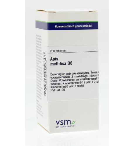 VSM Enkelvoudige Homeopathie Apis Mellifica D6 200 Tabletten